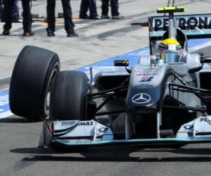 yapboz Nico Rosberg - Mercedes - Hungaroring, Macaristan Grand Prix 2010